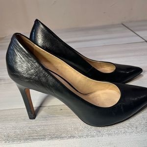 Black Leather Heels 3.5” Antonio Melani Genuine Leather Sz 7M